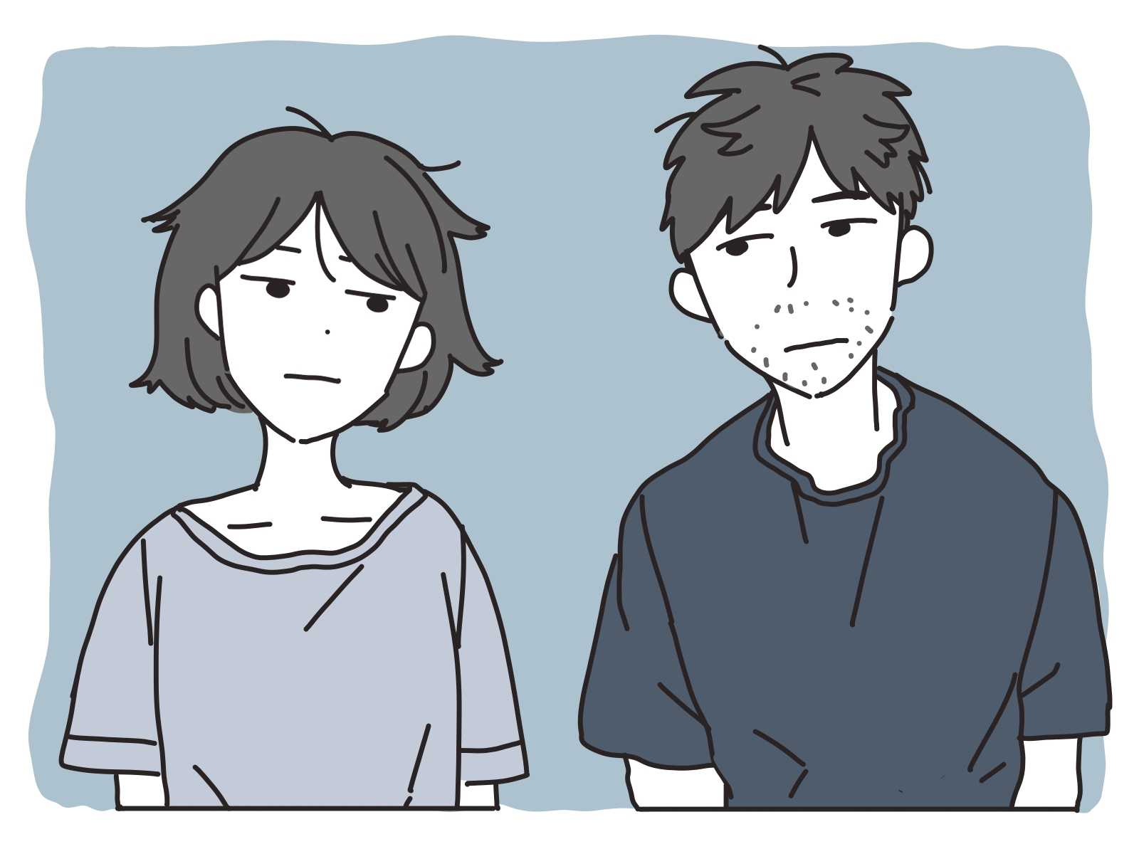 不健康な肌の男性イラスト