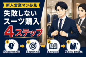【新人営業マン必見！】失敗しないスーツ購入の流れを4ステップで解説！