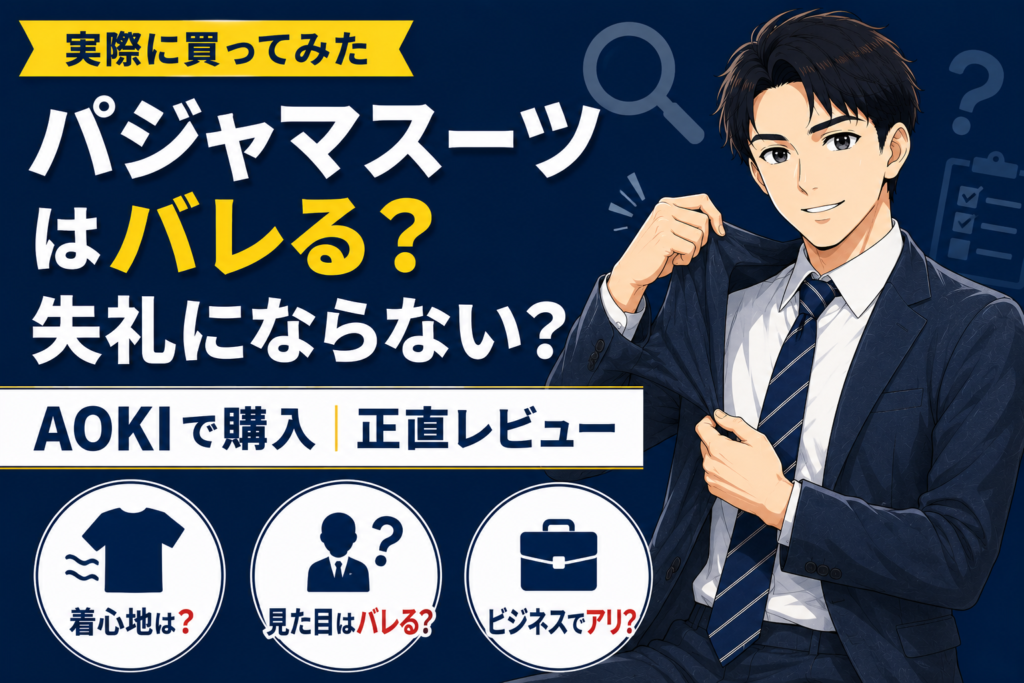 パジャマスーツはバレる？失礼にならない？実際に購入して着てみた正直レビュー【AOKI】