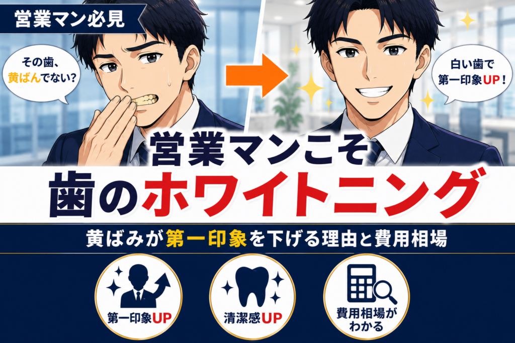 営業マンこそ歯のホワイトニング！黄ばみが第一印象を下げる理由と費用相場を解説
