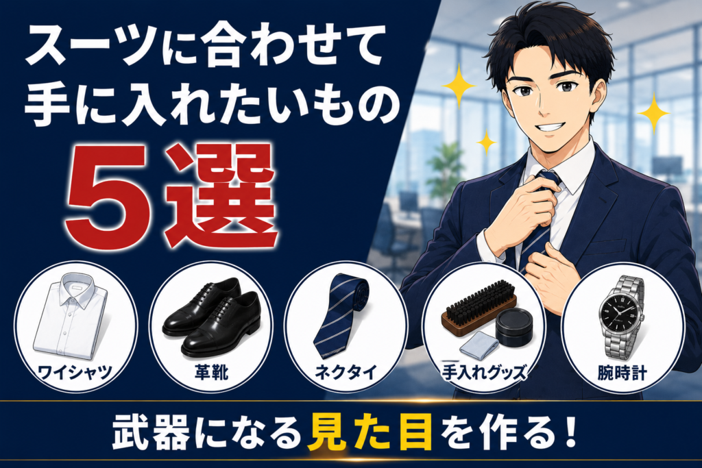 スーツに合わせて手に入れたいもの５選【武器になる見た目を作る！】