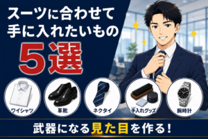 スーツに合わせて手に入れたいもの５選【武器になる見た目を作る！】