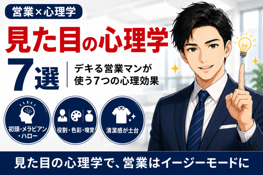 営業×心理学 見た目の心理学7選 デキる営業マンが使う7つの心理効果のアイキャッチ画像