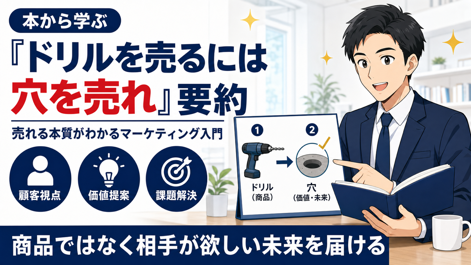 ドリルを売るには穴を売れ要約サムネイル