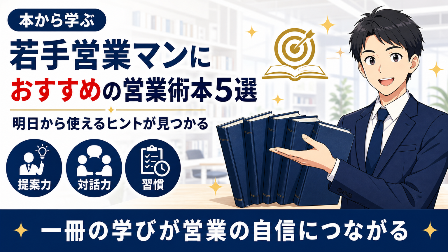 若手営業マンにおすすめの営業術本5選サムネイル