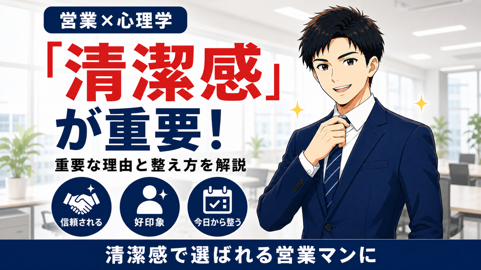 営業マンの清潔感の重要性と整え方を解説するアイキャッチ画像