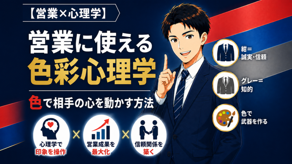 色彩心理学を解説する営業マン向け記事のアイキャッチ画像