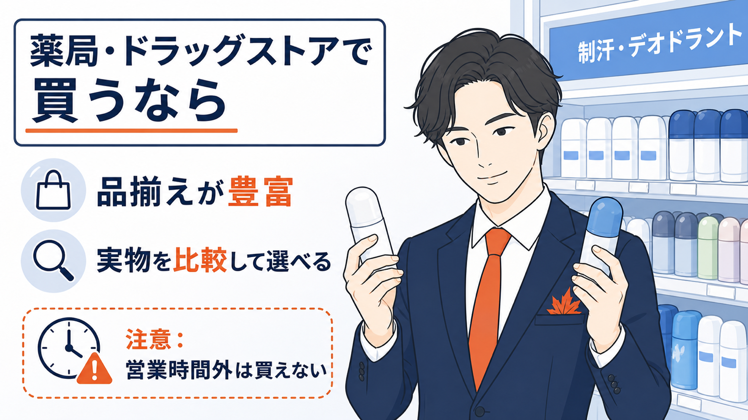 ドラッグストアでメンズ制汗剤を選ぶポイント