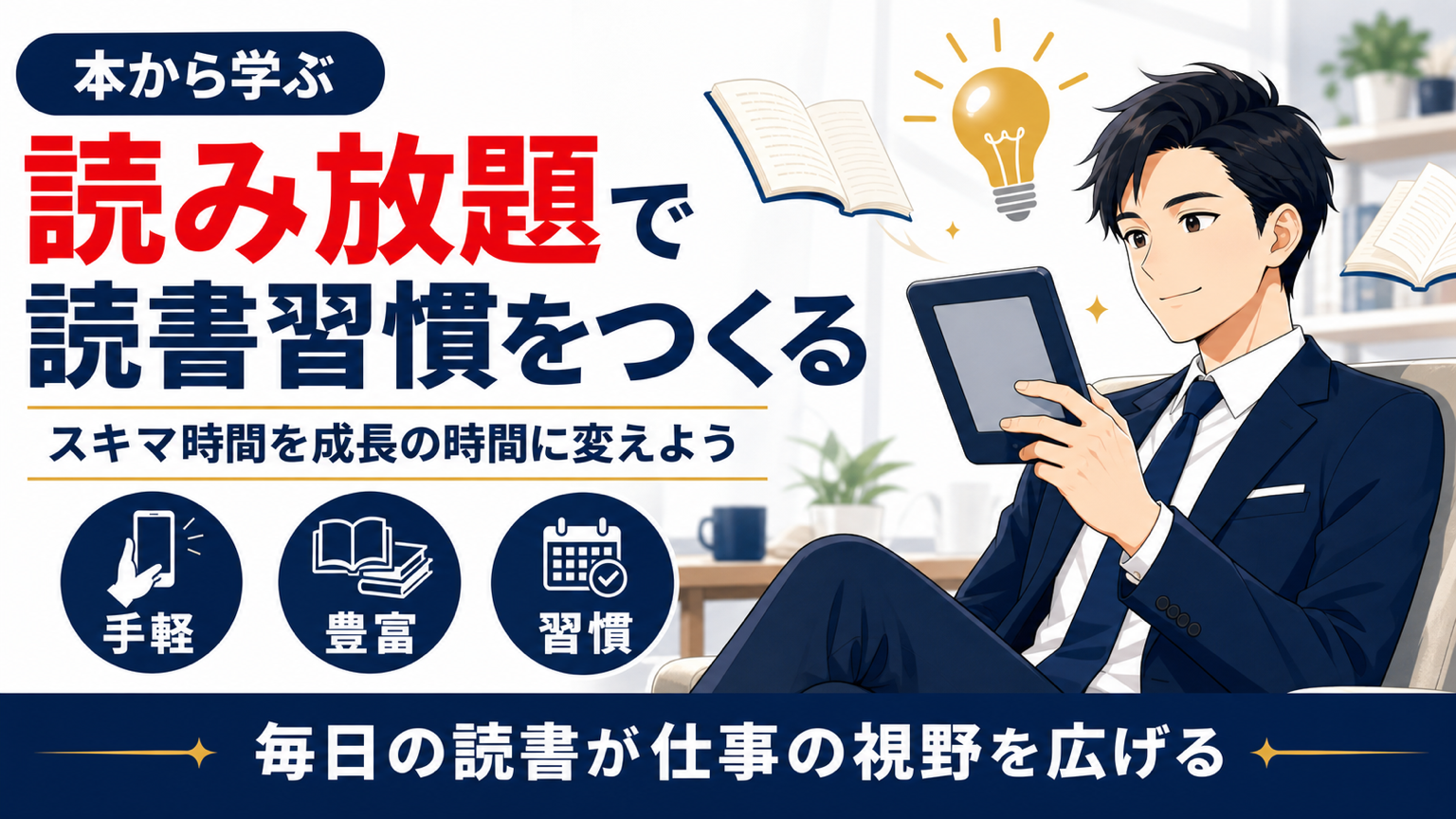 読み放題で読書習慣をつくるサムネイル
