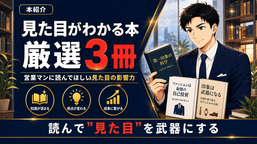 営業マンにおすすめの見た目が変わる本3冊を紹介するアイキャッチ画像