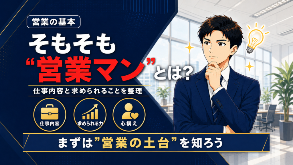営業マンの仕事と求められることを解説するアイキャッチ画像