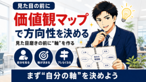価値観マップを解説する営業マン向け記事のアイキャッチ画像