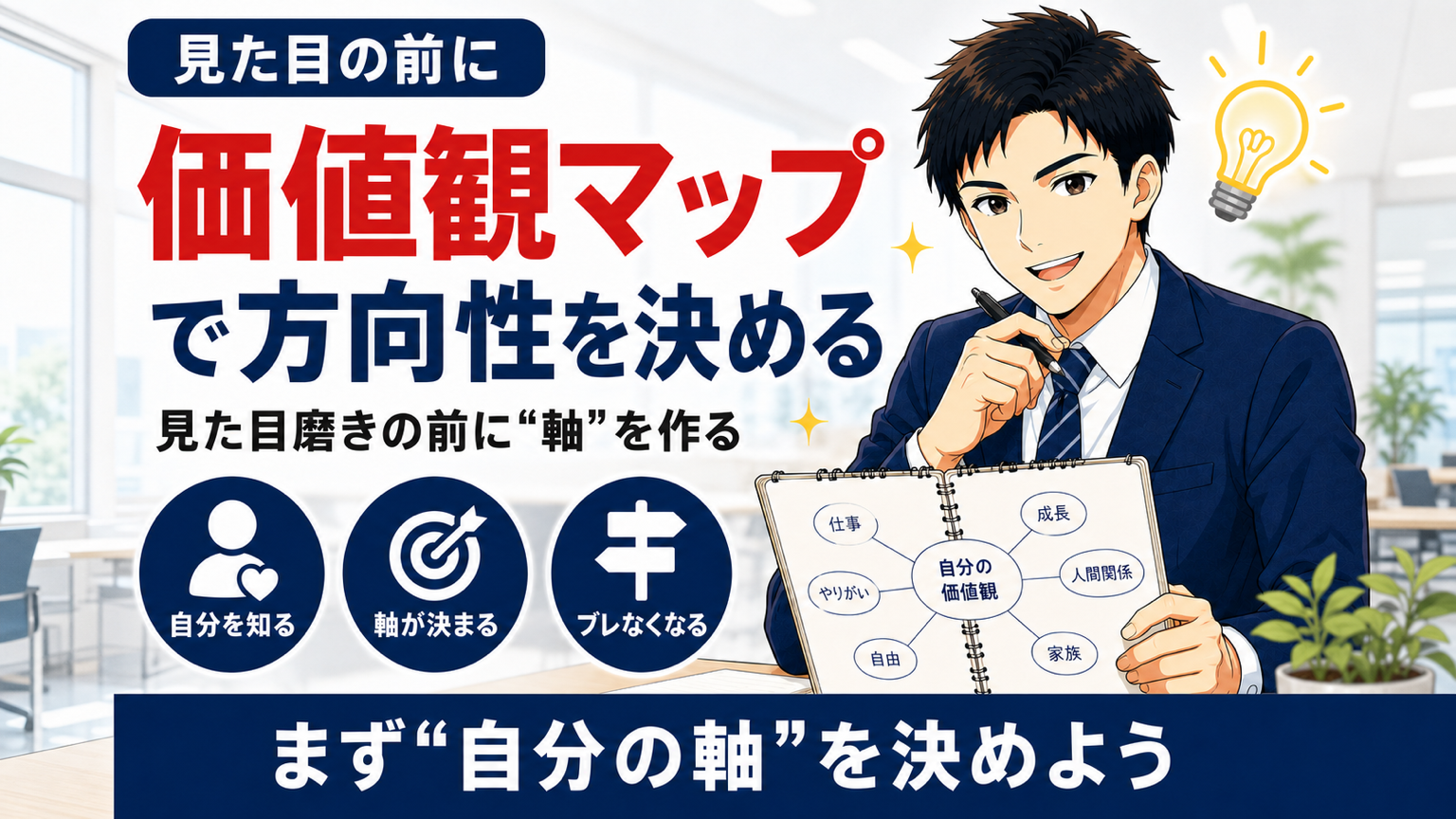 価値観マップを解説する営業マン向け記事のアイキャッチ画像
