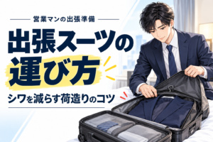 出張スーツの運び方。シワを減らす荷造りのコツ